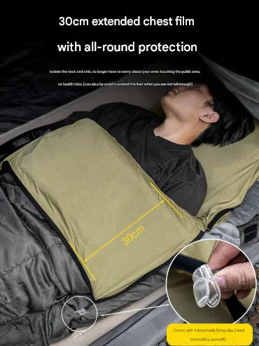 Khaki Ultra-Stretch Sleeping Bag Liner - Portable & Lightweight Envelope Sleep Sack for Camping & Travel - Mekamart Australia