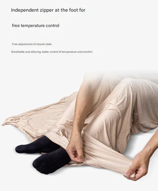 Khaki Ultra-Stretch Sleeping Bag Liner - Portable & Lightweight Envelope Sleep Sack for Camping & Travel - Mekamart Australia