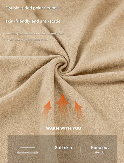 Khaki Cozy 4-in-1 Wearable Fleece Poncho Sleeping Bag - Multifunctional Camping Blanket with Detachable Hood - Mekamart Australia