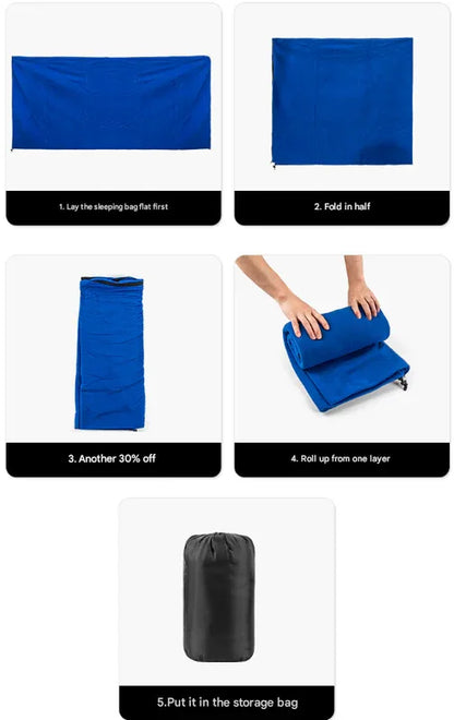 Dark Blue Versatile Double-Sided Fleece Bag Liner - Lightweight & Portable Travel Blanket for Camping & Outdoors - Mekamart Australia