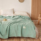 200*230CM Green Ultra-Soft Dual-Sided Waffle & Plush Fleece Blanket - Large Cozy Throw for Bed & Sofa