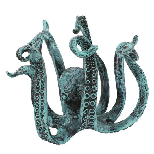 Blue Vintage Bronze Octopus Mug Holder - Decorative Resin Statue & Countertop Cup Rack - Mekamart Australia