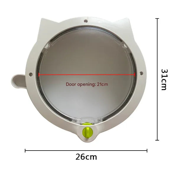 Black 4-Way Locking Cat Flap Door - Pet Entry Portal for Interior Doors, Walls & Cabinets - Mekamart Australia