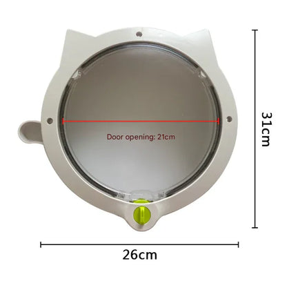 Black 4-Way Locking Cat Flap Door - Pet Entry Portal for Interior Doors, Walls & Cabinets - Mekamart Australia