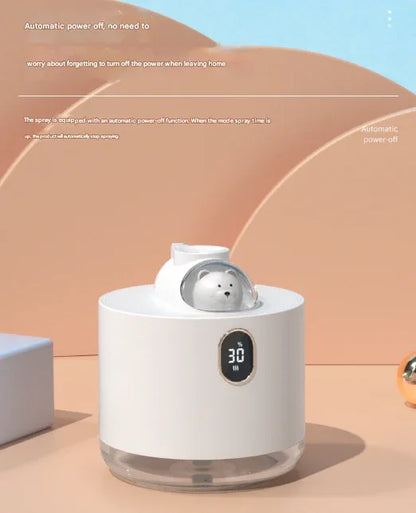 Pink Adorable Space Capsule Humidifier - Portable USB Cool Mist Maker with LED Display & Ambient Night Light - Mekamart Australia