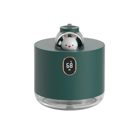Green Adorable Space Capsule Humidifier - Portable USB Cool Mist Maker with LED Display & Ambient Night Light - Mekamart Australia
