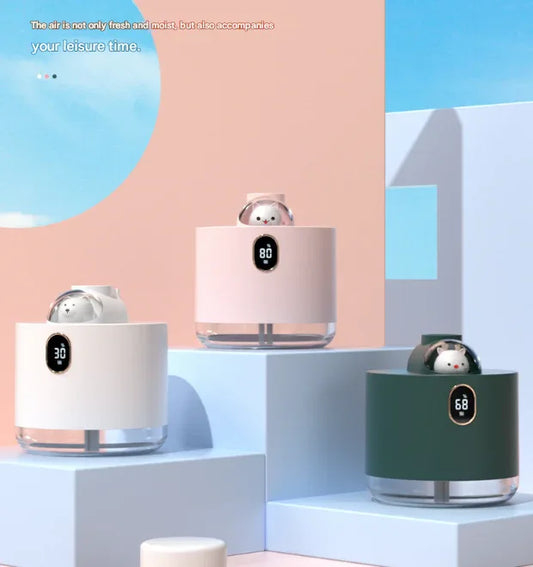 Green Adorable Space Capsule Humidifier - Portable USB Cool Mist Maker with LED Display & Ambient Night Light - Mekamart Australia