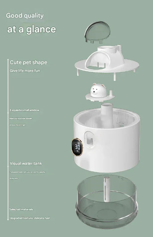 Green Adorable Space Capsule Humidifier - Portable USB Cool Mist Maker with LED Display & Ambient Night Light - Mekamart Australia