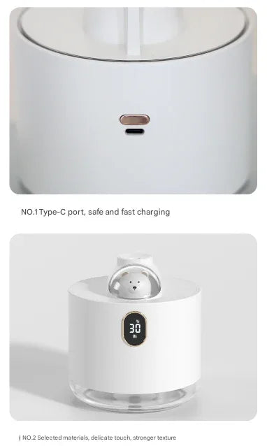 Green Adorable Space Capsule Humidifier - Portable USB Cool Mist Maker with LED Display & Ambient Night Light - Mekamart Australia