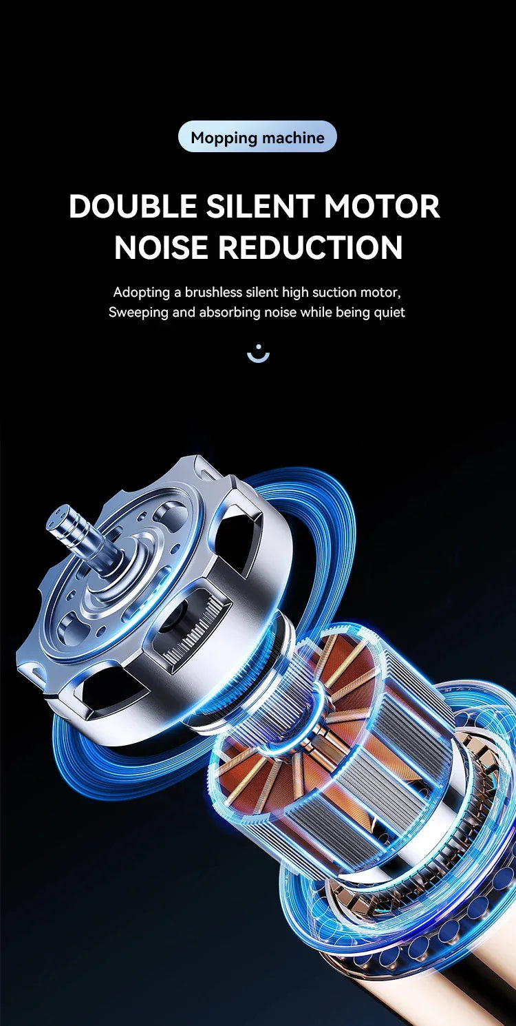 White Smart Robotic Floor Mop with Humidifier Spray - Ultra-Slim Automatic Wet & Dry Floor Cleaner - Mekamart Australia