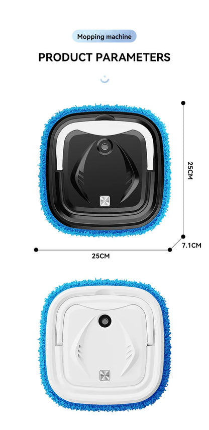 White Smart Robotic Floor Mop with Humidifier Spray - Ultra-Slim Automatic Wet & Dry Floor Cleaner - Mekamart Australia