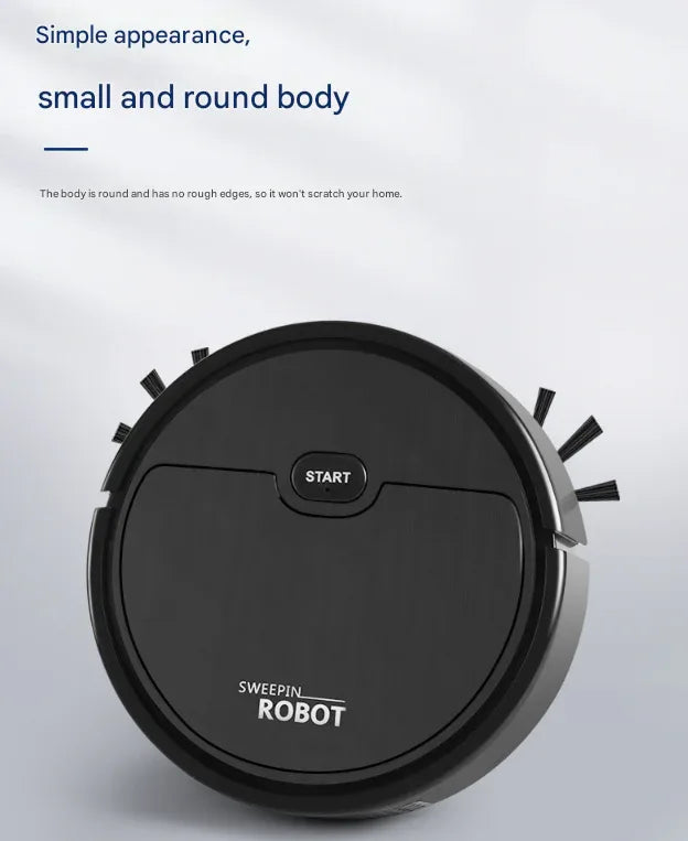 White 3-in-1 Smart Robot Vacuum Cleaner - Automatic Sweeping, Mopping & Suction for Hard Floors & Pet Hair - Mekamart Australia