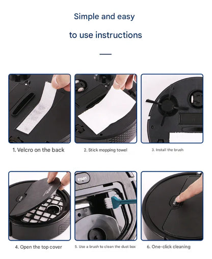 White 3-in-1 Smart Robot Vacuum Cleaner - Automatic Sweeping, Mopping & Suction for Hard Floors & Pet Hair - Mekamart Australia