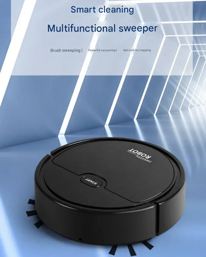 Black 3-in-1 Smart Robot Vacuum Cleaner - Automatic Sweeping, Mopping & Suction for Hard Floors & Pet Hair - Mekamart Australia