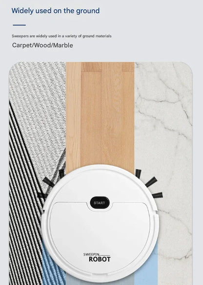 Black 3-in-1 Smart Robot Vacuum Cleaner - Automatic Sweeping, Mopping & Suction for Hard Floors & Pet Hair - Mekamart Australia
