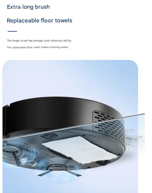 Black 3-in-1 Smart Robot Vacuum Cleaner - Automatic Sweeping, Mopping & Suction for Hard Floors & Pet Hair - Mekamart Australia