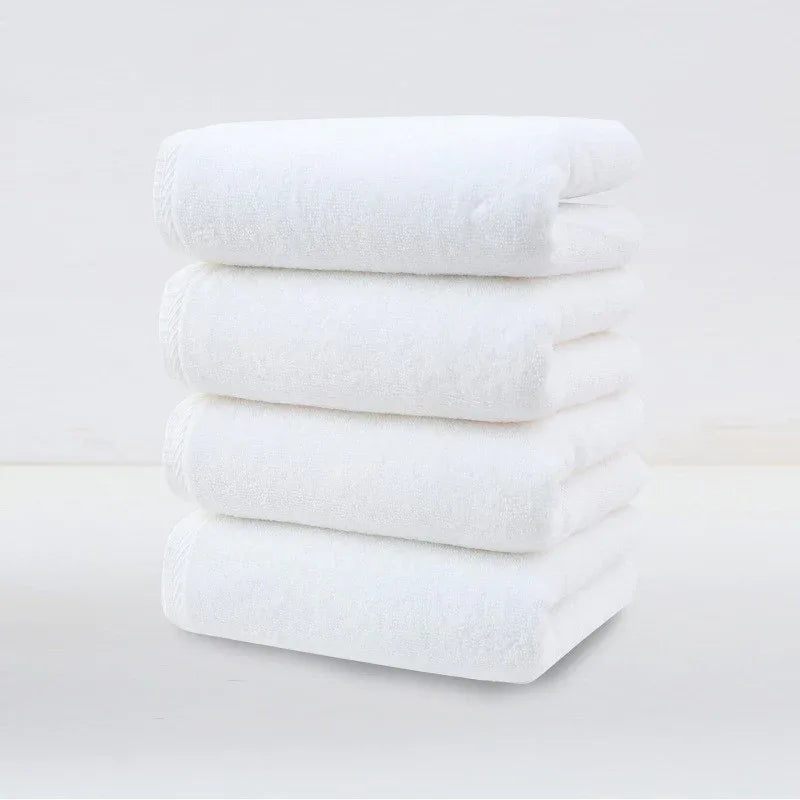 White Plush Cotton Hand Towel Set (4-Pack) - Ultra Soft, Absorbent & Quick-Drying Face Towels for Bathroom - Mekamart Australia
