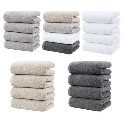 Dark Grey Plush Cotton Hand Towel Set (4-Pack) - Ultra Soft, Absorbent & Quick-Drying Face Towels for Bathroom - Mekamart Australia