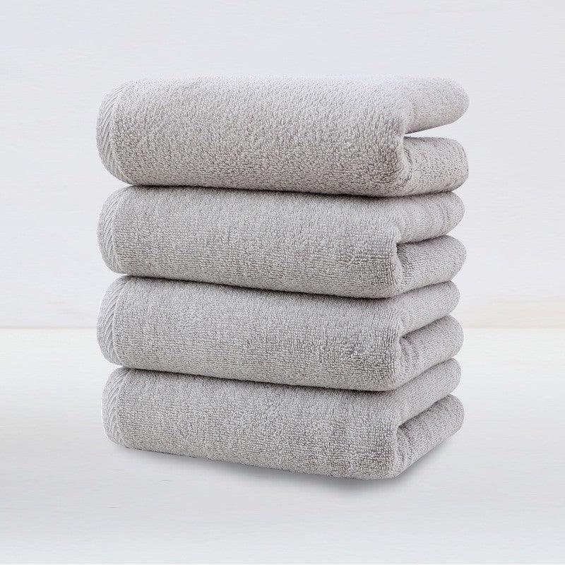 Light Grey Plush Cotton Hand Towel Set (4-Pack) - Ultra Soft, Absorbent & Quick-Drying Face Towels for Bathroom - Mekamart Australia