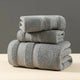 Grey Premium 3-Piece 100% Cotton Towel Set - Ultra Soft, Absorbent & Quick-Dry for Bathroom - Mekamart Australia
