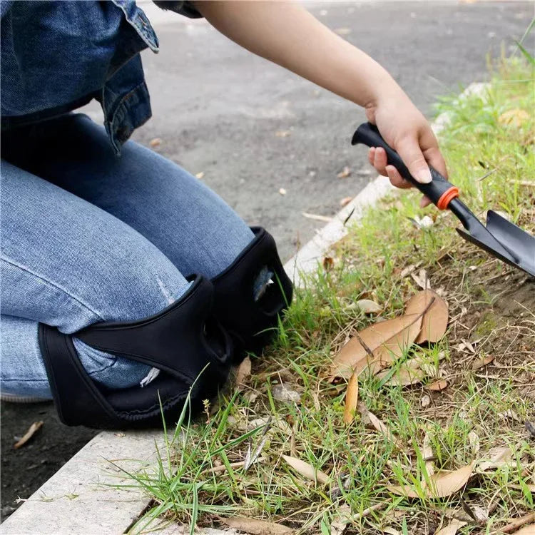 Black Adjustable Gardening Knee Pads - Comfortable Neoprene Knee Protectors for Weeding & Outdoor Work - Mekamart Australia
