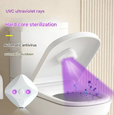 2 Pcs White Automatic UVC Toilet Sanitizer Light - Rechargeable Portable Sterilizer for Bathroom Hygiene - Mekamart Australia