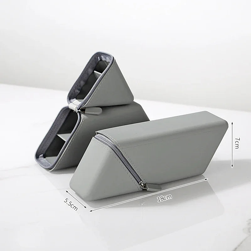 Grey Transforming Silicone Pencil Case - Stand-Up Pen Holder & Stationery Organizer - Mekamart Australia