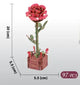 Red Rose DIY 3D Wooden Flower Puzzle Toy - Educational Kids' Assembly Set - Mekamart Australia
