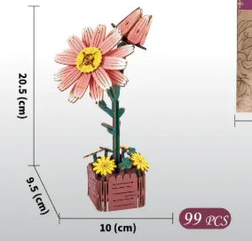 Daisy DIY 3D Wooden Flower Puzzle Toy - Educational Kids' Assembly Set - Mekamart Australia