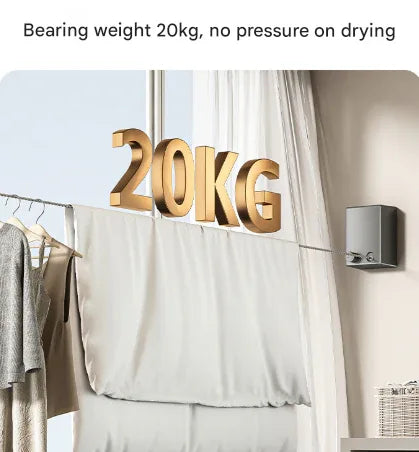 Silver Retractable Stainless Steel Clothesline - 4.2m Indoor and Outdoor Drying Solution - Mekamart Australia