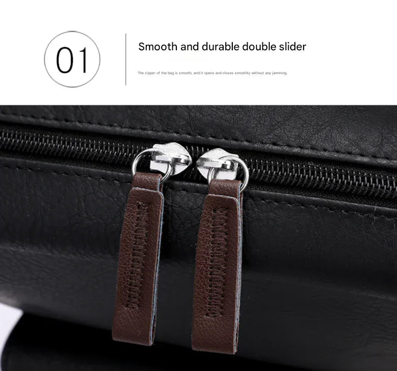 Dark Brown Large-Capacity PU Leather Backpack - Stylish Business & Travel Companion - Mekamart Australia