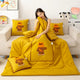 Yellow Fashion Bear 2-in-1 Foldable Car Pillow Blanket - Cozy 40x40cm Pillow, Unfolds to 100x150cm Blanket for Travel and Office Naps - Mekamart Australia