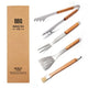 Premium 4-Piece BBQ Tool Set with Rubberwood Handles - Kraft Box - Mekamart Australia