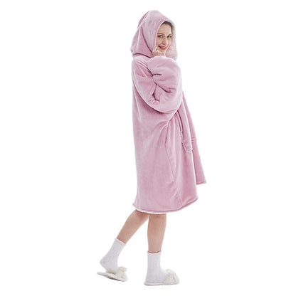Dark Pink Oversized Wearable Blanket Hoodie - Ultra Soft & Cozy Snuggle Pullover for Adults - Mekamart Australia