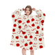 Apple Pattern Oversized Wearable Blanket Hoodie - Ultra Soft & Cozy Snuggle Pullover for Adults - Mekamart Australia