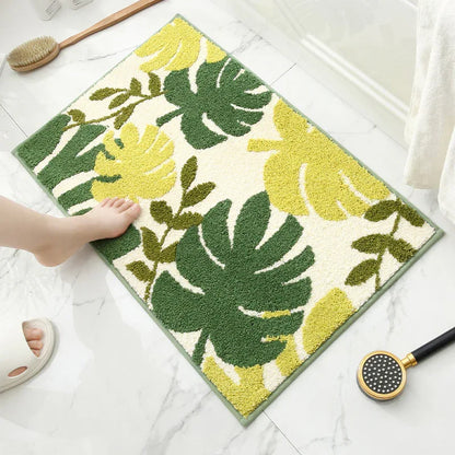 Tropical Rain Forest Jacquard Bathroom Mat - Super Absorbent Non-Slip Rug (40x60cm), Toilet Floor Mat for Bathroom/Bedroom/Entryway - Mekamart Australia