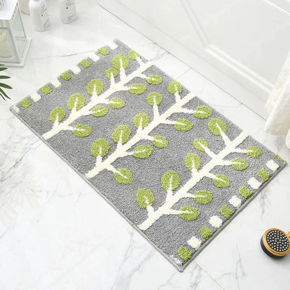Spring Jacquard Bathroom Mat - Super Absorbent Non-Slip Rug (40x60cm), Toilet Floor Mat for Bathroom/Bedroom/Entryway - Mekamart Australia