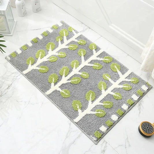 Spring Jacquard Bathroom Mat - Super Absorbent Non-Slip Rug (40x60cm), Toilet Floor Mat for Bathroom/Bedroom/Entryway - Mekamart Australia