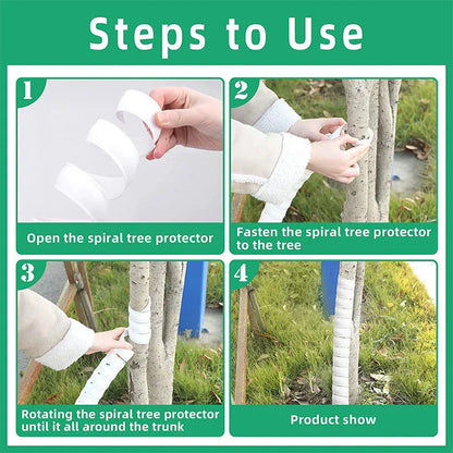 Green 4-Pack Spiral Tree Trunk Protector Guard - Flexible Sapling Bark Shield - Mekamart Australia