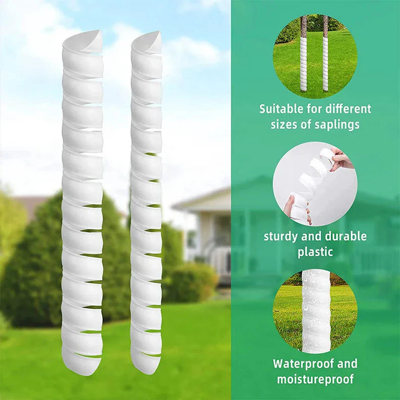 Green 4-Pack Spiral Tree Trunk Protector Guard - Flexible Sapling Bark Shield - Mekamart Australia