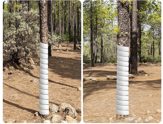 White 4-Pack Spiral Tree Trunk Protector Guard - Flexible Sapling Bark Shield - Mekamart Australia