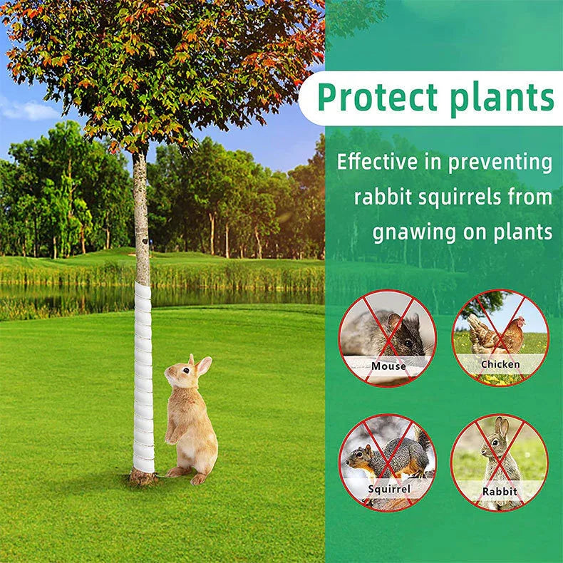 White 4-Pack Spiral Tree Trunk Protector Guard - Flexible Sapling Bark Shield - Mekamart Australia