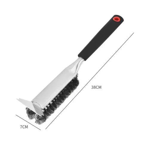Plastics Handle Heavy Duty BBQ Grill Brush - Stainless Steel Wire Cleaner with Scraper for Effortless Grate Cleaning - Mekamart Australia