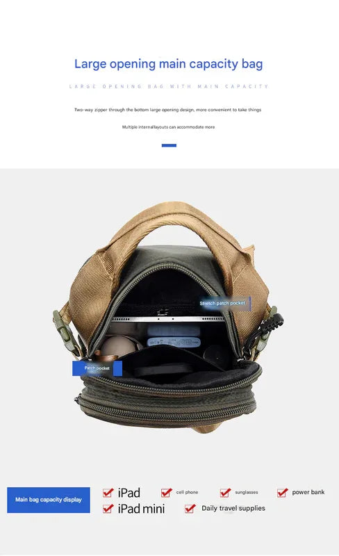 Grey Stylish Multi-Functional Men's Chest Bag - Lightweight Crossbody Sling Pack - Mekamart Australia