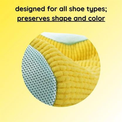 Grey 2piece Durable Sneaker Wash Bag for Washing Machine - Anti-Deformation Shoe Protector with Chenille Fabric
