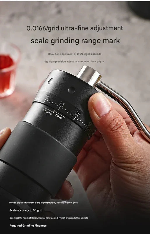 Grey Premium 7-Star Manual Coffee Grinder - Portable Bean Mil（R60pro） - Mekamart Australia