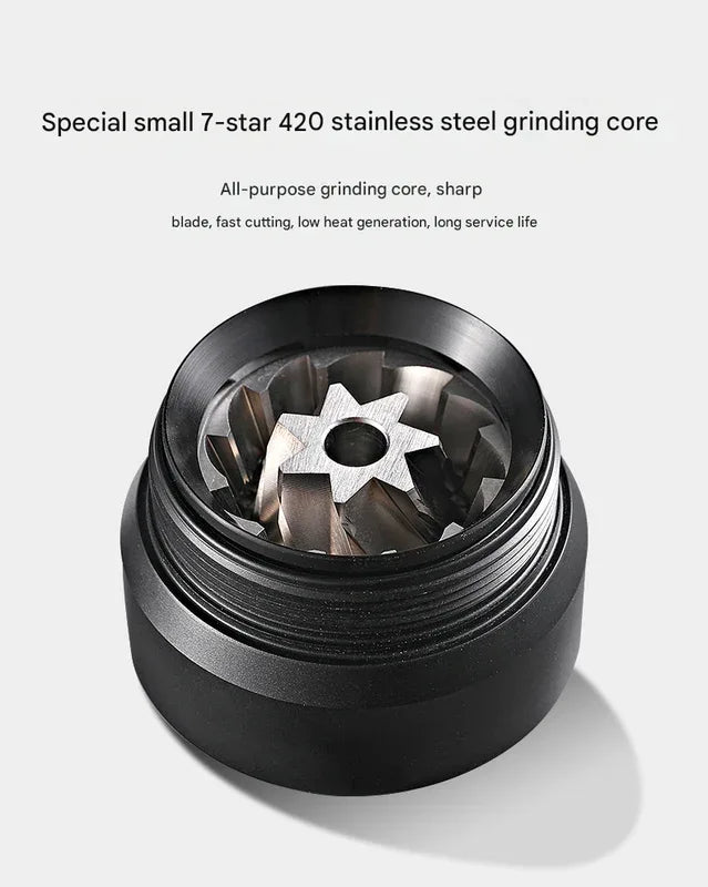 Black Premium 7-Star Manual Coffee Grinder - Portable Bean Mil(R50pro) - Mekamart Australia