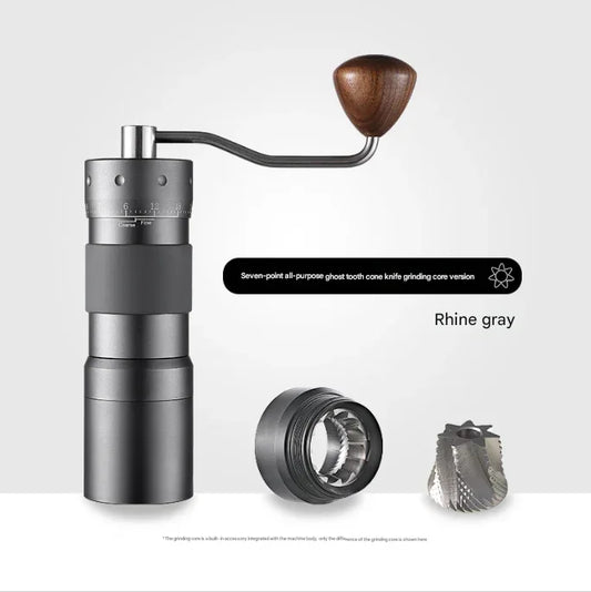 Grey Premium 7-Star Manual Coffee Grinder - Portable Bean Mil(R50pro) - Mekamart Australia