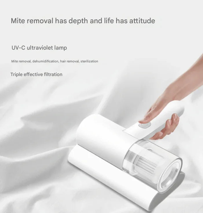 Cordless UV-C Dust Mite Vacuum - Lightweight Handheld Cleaner with HEPA Filtration for Mattresses, Sofas, and Upholstery(3.7V) - Mekamart Australia