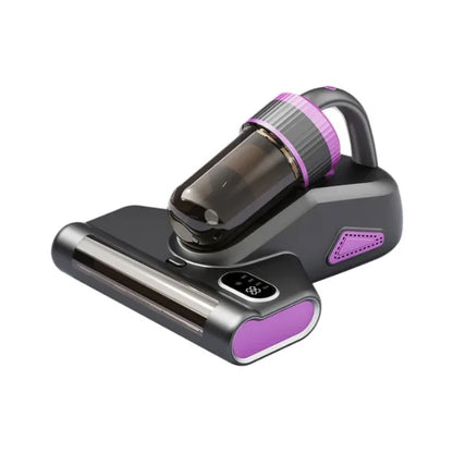 Purple Advanced Cordless UV-C Dust Mite Vacuum - Handheld Cleaner with Hot Air, Pulsating Pads & LED Display - Mekamart Australia